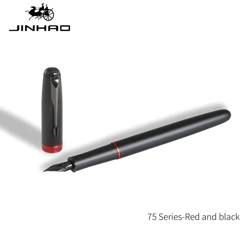 Jinhao 75 Metall Füllfederhalter in Schwarz und Rot - Bild 2