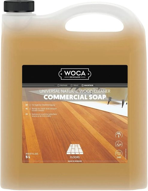 Woca Commercial Holzseife 5 Natur Holzbodenreiniger transparent für manuelle und maschinelle Anwendung - Bild 1