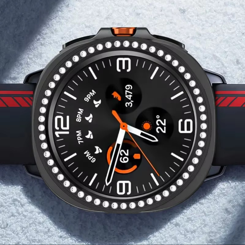 CAOWTAN Uhrenzubehör Metall-Lünettenabdeckung für Samsung Galaxy Watch 8 Classic, 46 mm, Silikon, Unisex - Bild 4