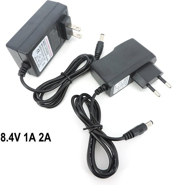 QH2 Netzteil Ladegerät 8,4 V mit DC 5,5 mm Stecker für 18650 Lithiumbatterien, Bohrschrauber und Schraubendreher - Bild 1