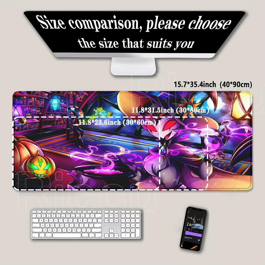 Riccu Helluva Boss Anime XXL-Mauspad Multicolor, B/T: 90 x 40 cm - Bild 2