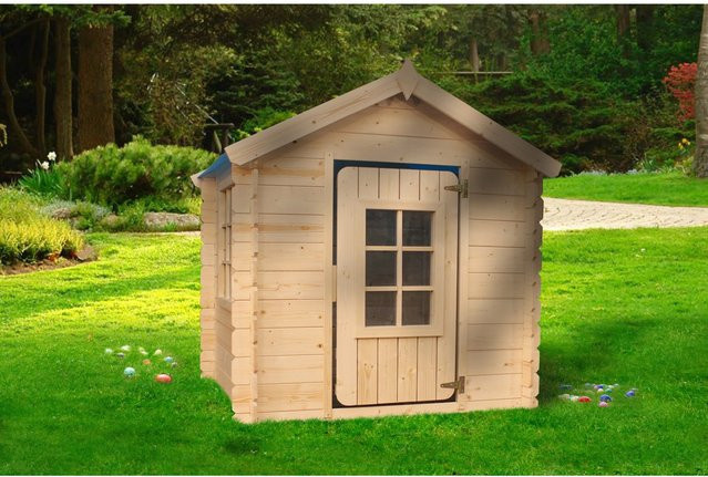 Timbela Kinderspielhaus aus Holz mit grünem Dach, Fläche: 1 m² - Bild 1