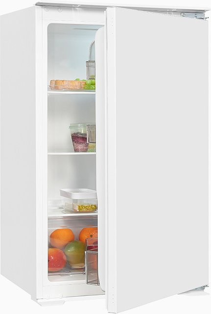 Exquisit EKS130-V-040F Einbau Vollraumkühlschrank in Weiß mit LED-Innenbeleuchtung und Flaschenregal, H: 129 cm, B: 54 cm, T: 54 cm - Bild 1