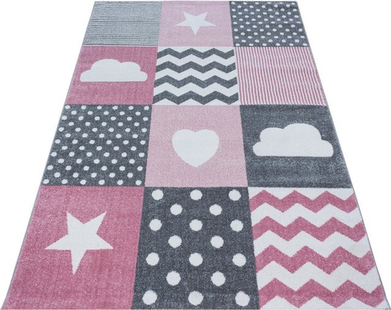 Ayyildiz Kinderteppich Kids in Pink für das Kinderzimmer, Breite: 80 cm, Länge: 150 cm