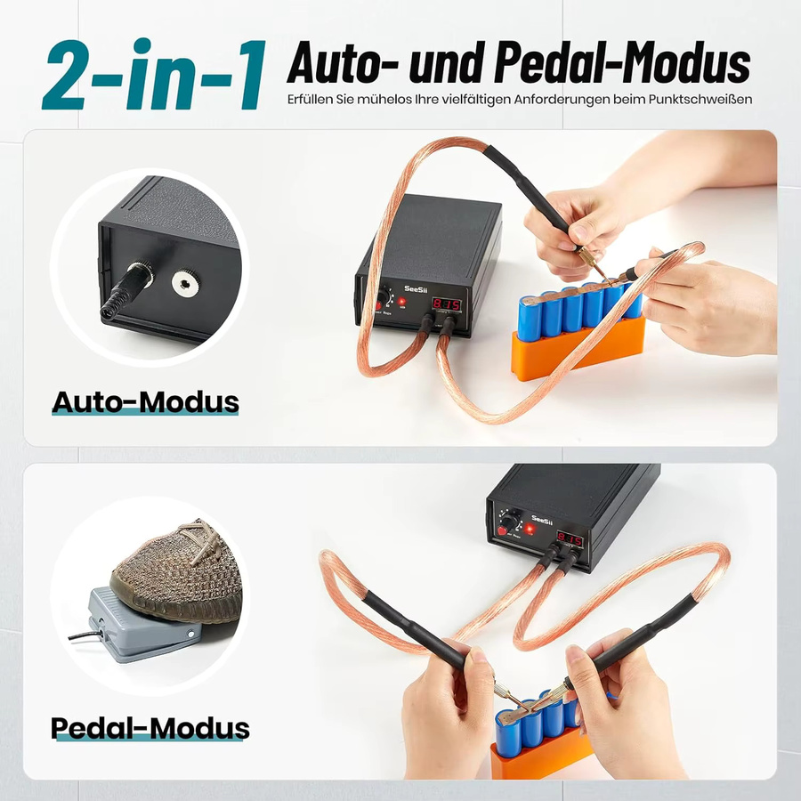 SEESII 8000 W 2-in-1 Punktschweißgerät für Batterien mit Pedal und 9 einstellbaren Gängen inklusive Nickelblech - Bild 3