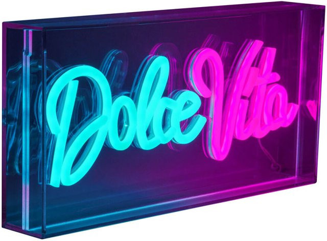 Näve LED Schriftleuchte DOLCE VITA Schild, transparent, B: 30 cm, T: 4,7 cm, H: 15 cm - Bild 1