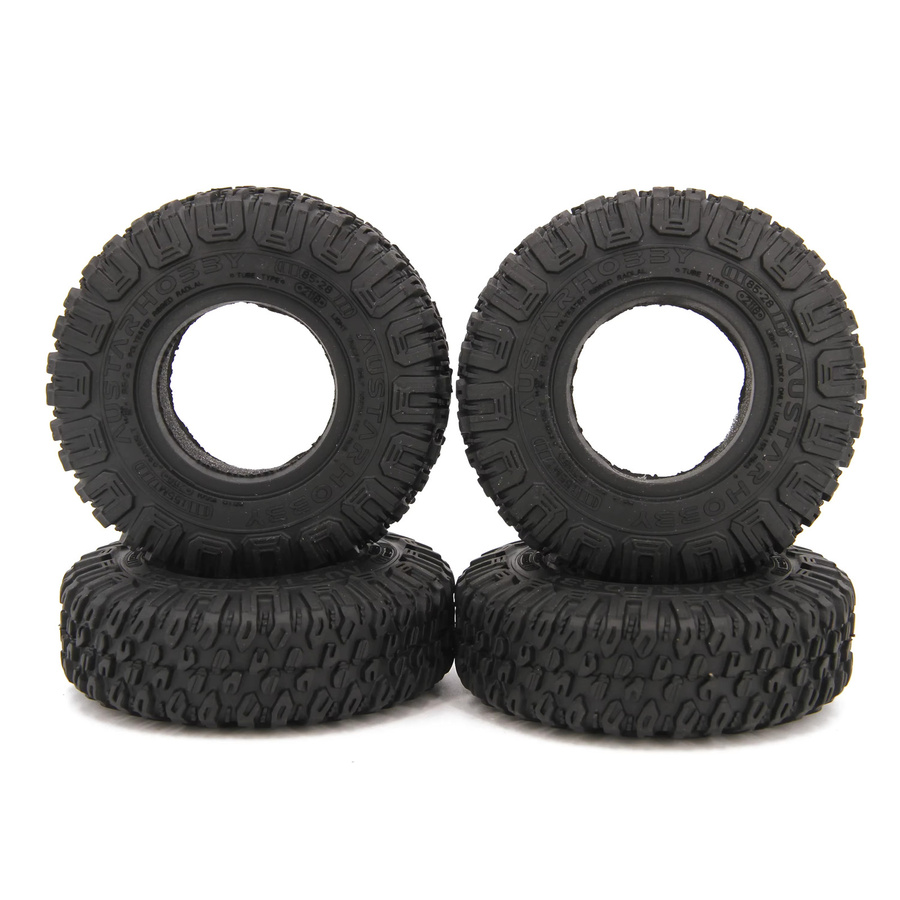 NeebRC RC Gummi Reifen, 4-teiliges Set, Schwarz - Bild 3