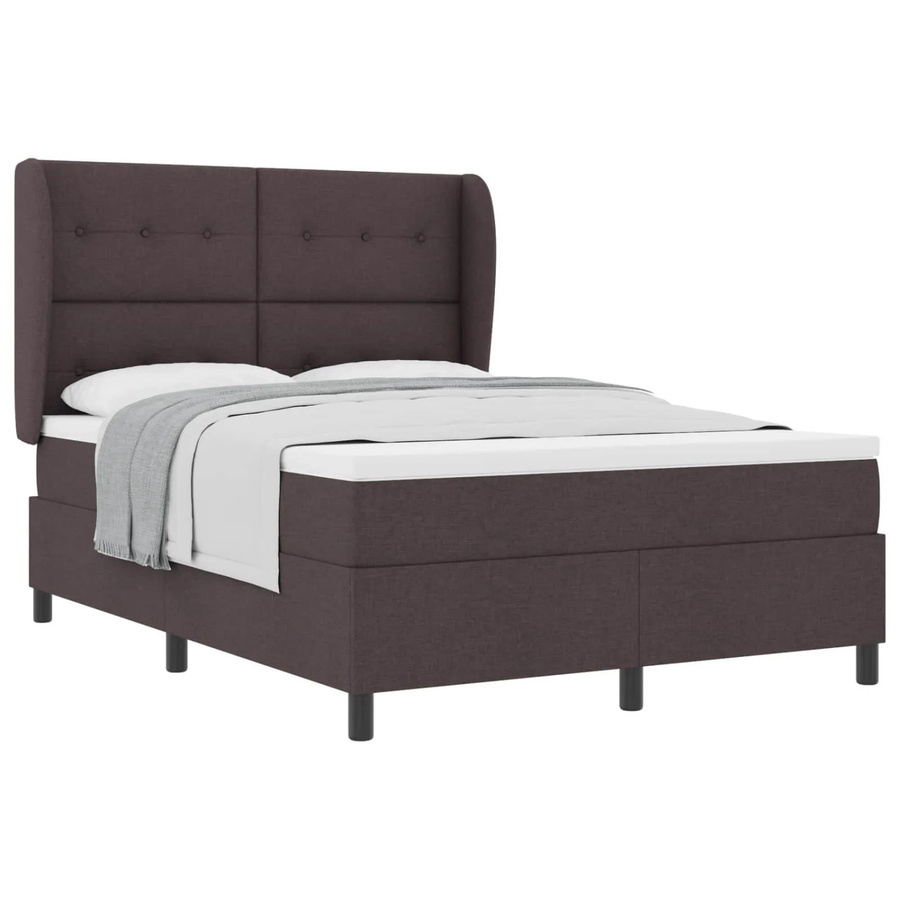 vidaXL Boxspringbett mit Matratze in Braun, modern gepolstert, B/T/H: 140 x 190 x 143 cm - Bild 2