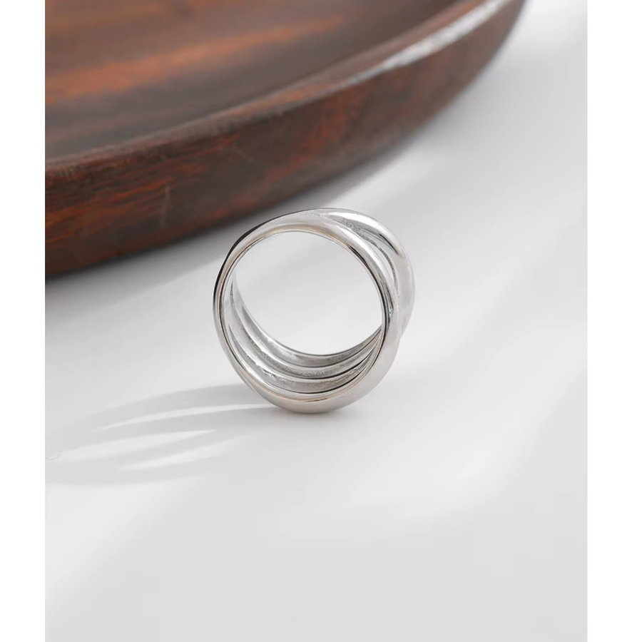 NiNice Kettenring, Edelstahl, 18 Karat PVD-beschichtet, Damen - Bild 4