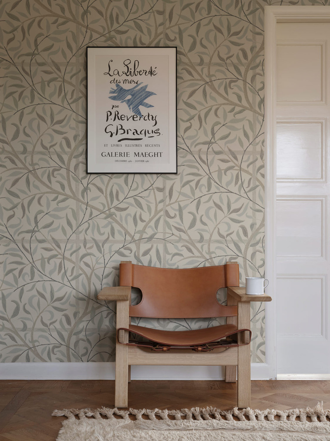 Sandberg Mural Emmie Tapete in Sandstone Beige mit Trellis-Muster im skandinavischen Stil aus Vlies - Bild 2