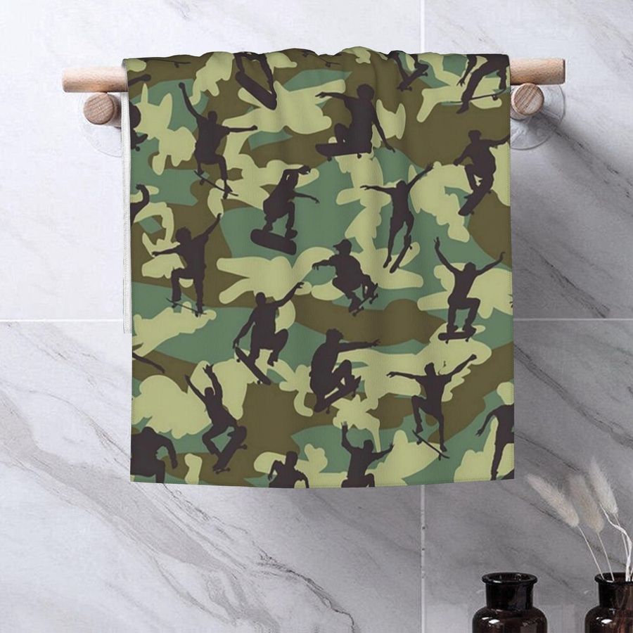 Creative Man Gesichtstuch Skater Camo Woodland aus Baumwolle, schnelltrocknend, B: 40 cm, H: 60 cm - Bild 4