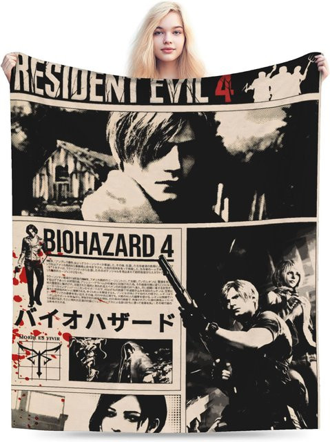 Potdemiel Flanellblanke Resident Evil Design, weiche Tagesdecke aus Polyester, Mehrfarbig - Bild 1