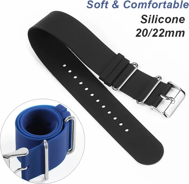 HQstrap Uhrenarmband Silikon, Schwarz, Unisex - Bild 1