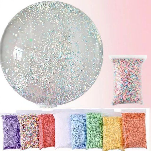 Bunte Schaumstoffkugeln von YTYIN als DIY-Dekoration für Geburtstag oder Hochzeit, 10 g, rund, 4–6 mm, Multicolor und Grün - Bild 1