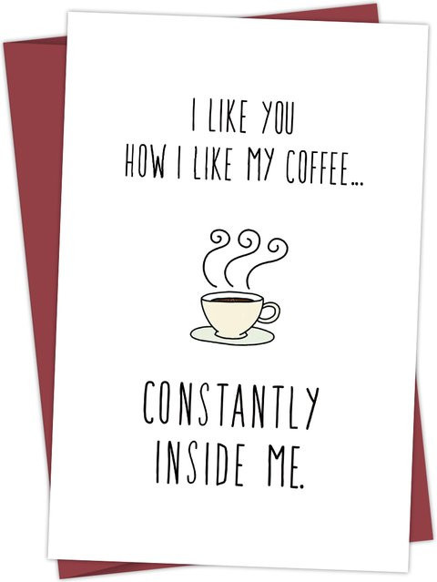 Lustige Kaffee Valentinstag Karte für deinen Ehemann oder Freund in Weiß - Bild 1