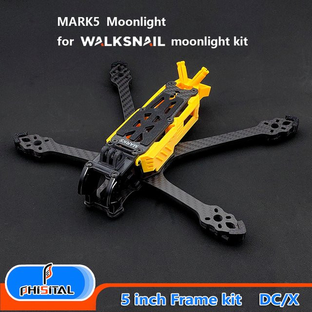 PhiSital Mark5 Moonlight FPV Frame Kit X/DC Version 5-Zoll Carbonfaser-Renndrohne in Schwarz für CADDX WALKSNAIL Moonlight Kit - Bild 1