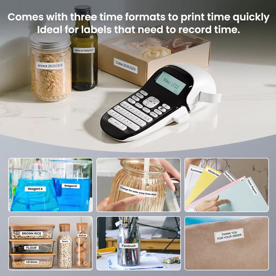 Phomemo LT12 Tragbarer Bluetooth Thermoprint Etikettendrucker in Weiß, kompatibel mit DYMO LT-100H Etiketten - Bild 6