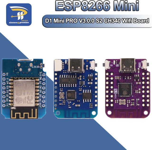 Wemos D1 Mini Pro V2.5 NodeMCU Entwicklungsboard mit ESP8266 und WiFi - Bild 1
