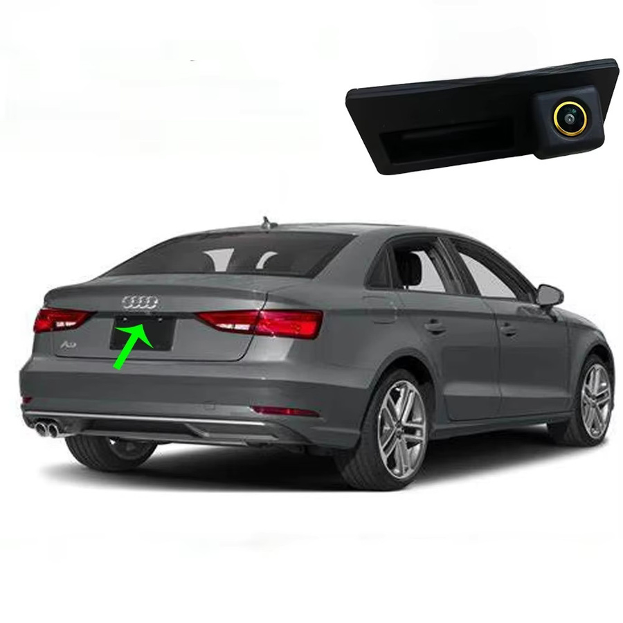 LISCN HD-Rückfahrkamera mit Nachtsicht für Audi A3 8V S3 8P MQB, Farbe: Schwarz - Bild 1