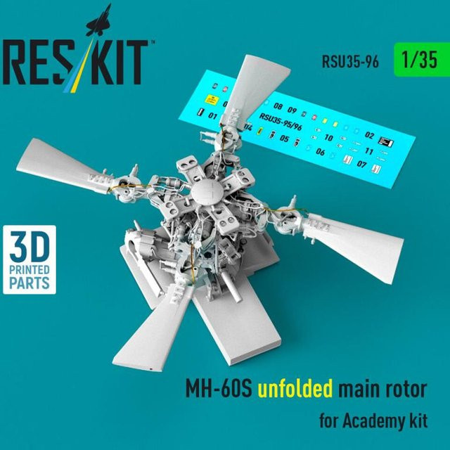 ResKit Models MH-60S - Unfolded main rotor, 3D Printed - Bild 1