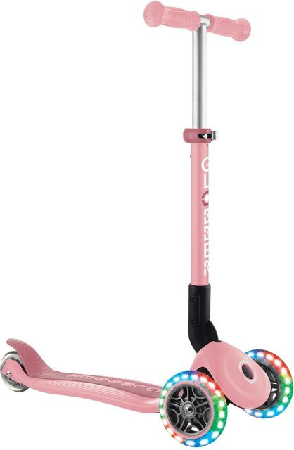 Globber Junior Foldable Lights Tretroller, LED-Leuchtrollen, Rosa / Pink, ab 2 Jahren - Bild 1
