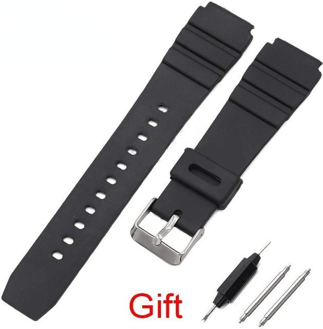 Uhrenarmband Silikon, Edelstahl Schnalle, Schwarz, Herren - Bild 1