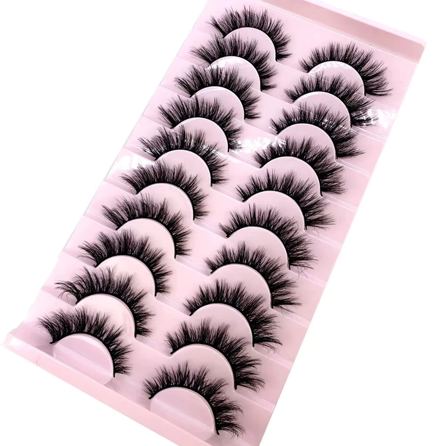 HBZGTLAD Falsche Wimpern, 3D-Nerzwimpern, Black, 10 Paar, Unisex - Bild 2