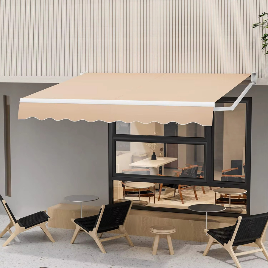 GOFLAME Terrassenmarkise mit Aluminiumrahmen und Handkurbel, wasserdichte Sonnenmarkise mit beweglichen Armen, Breite: 245 cm, Tiefe: 245 cm - Bild 3