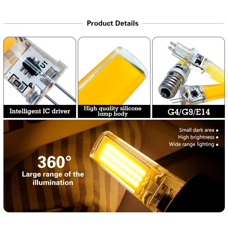 LATTUSO G9 LED Lampe COB Silikon Capsule für Kronleuchter, Weiß, 220V, 360 Grad Abstrahlwinkel als Halogen Ersatz - Bild 2