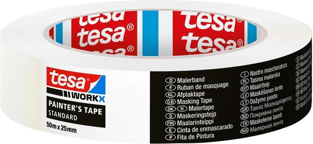tesa Workx Malerband Standard Weiß, Breite: 25 mm, Länge: 50 m - Bild 1