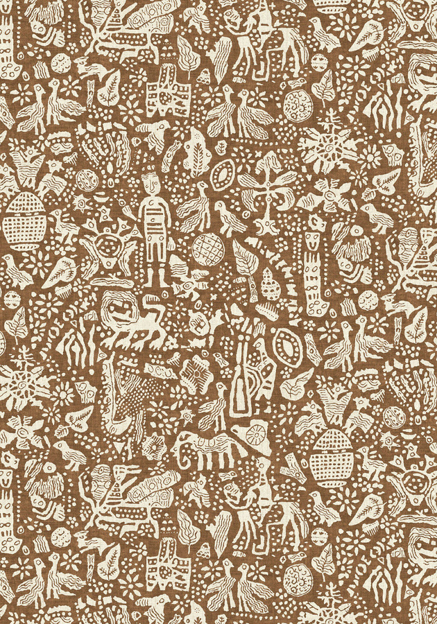 Lewis & Wood Tapete Minna Maze Ginger in Multicolour und Braun mit botanischem Muster - Bild 1