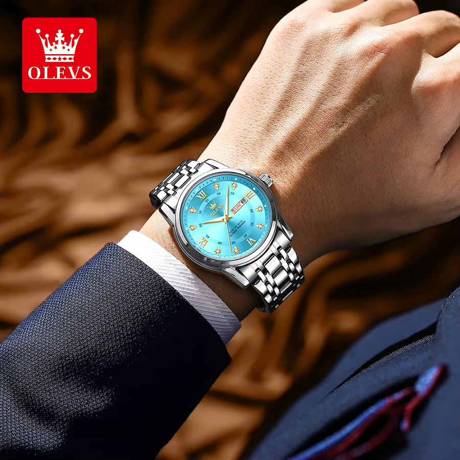 OLEVS Armbanduhr, Blau, Edelstahl, Herren - Bild 2