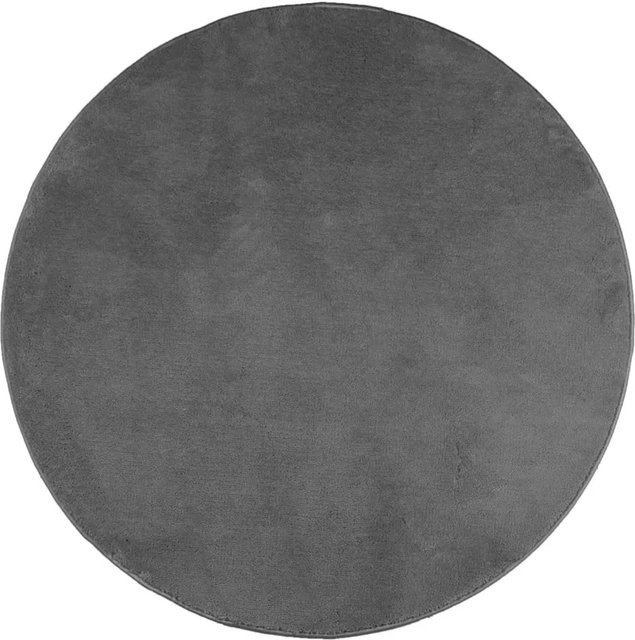 vidaXL Teppich OVIEDO Kurzflor in Anthrazit, runder Teppich aus Polyester mit Ø 160 cm - Bild 1