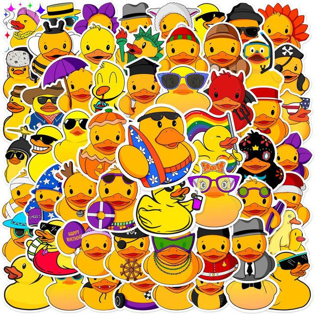Ente Cartoon Graffiti Aufkleber, multicolour, für adults - Bild 1