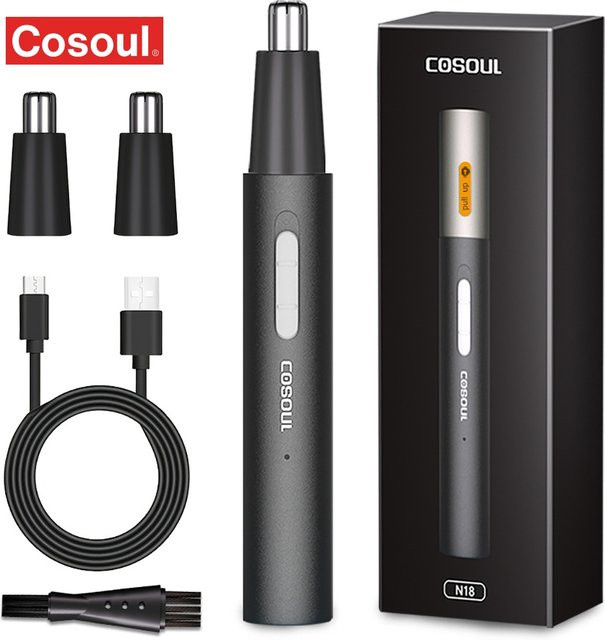 Cosoul Nasenhaarschneider, elektrischer Nasentrimmer, Schwarz, Unisex - Bild 1