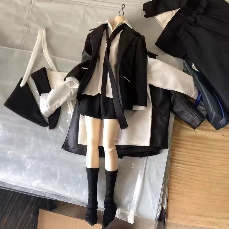 CANDY SISTER Puppenkleidung-Set Leder-Uniform-Set, Zubehör, Schwarz - Bild 3