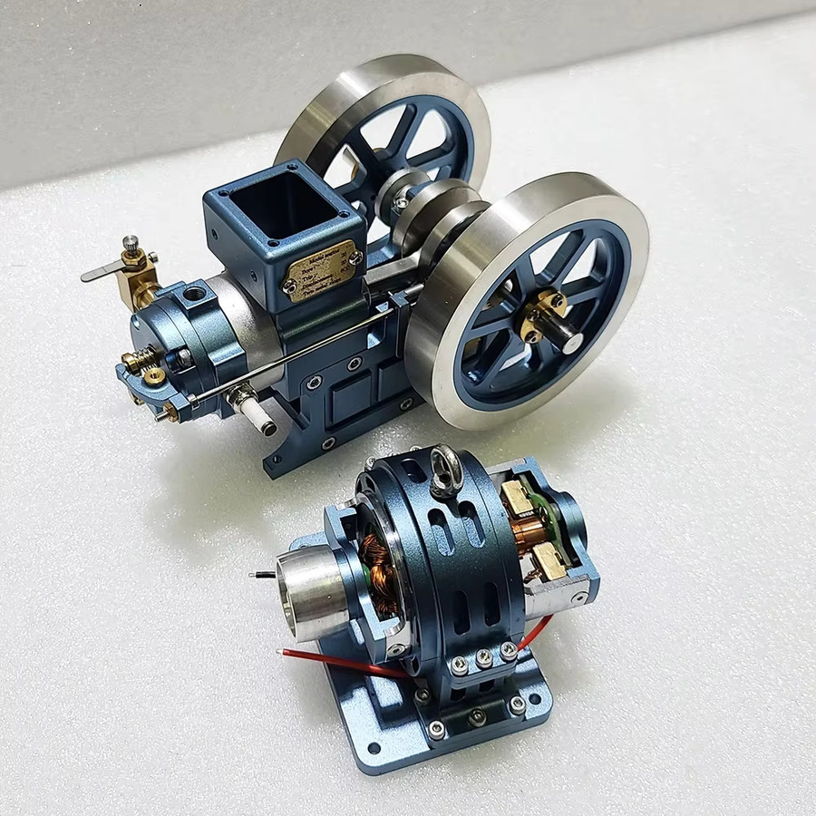 Goni Metallmotor-Modellbausatz, 6CC horizontaler Benzinmotor-Verschiebung, einstellbare Geschwindigkeit, mit 12V-Motor - Bild 2