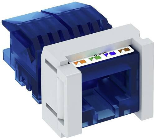 OBO Bettermann ASM-C6 S RJ45-Einbaumodul CAT 6 Ethernet/LAN in Weiß - Bild 1