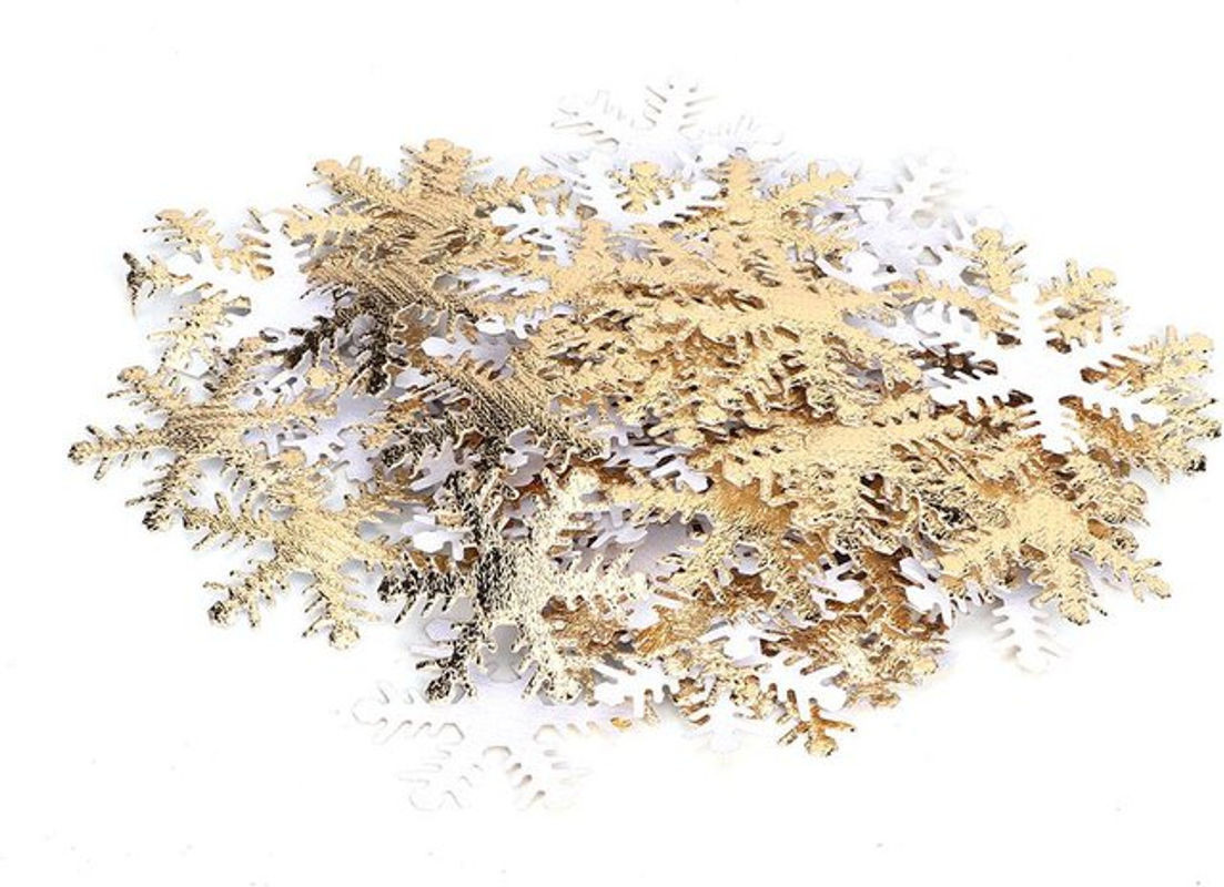 GoolRC 200 Stück Weihnachts Schneeflocken Tischkonfetti aus Vliesstoff in Gold für Partydekoration - Bild 1