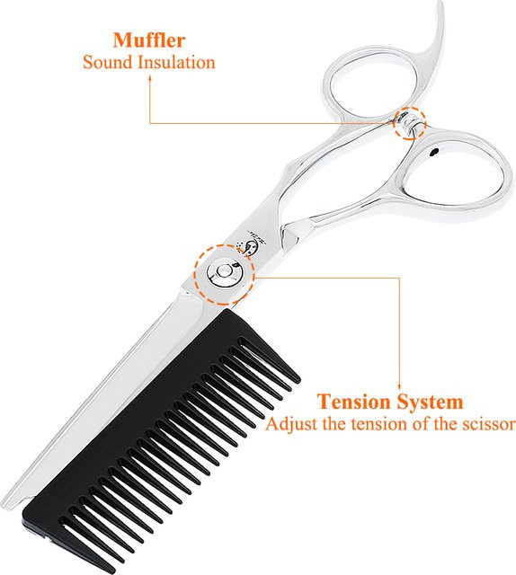 Meisha Haarschere mit Kamm, 15,2 cm, Unisex - Bild 1