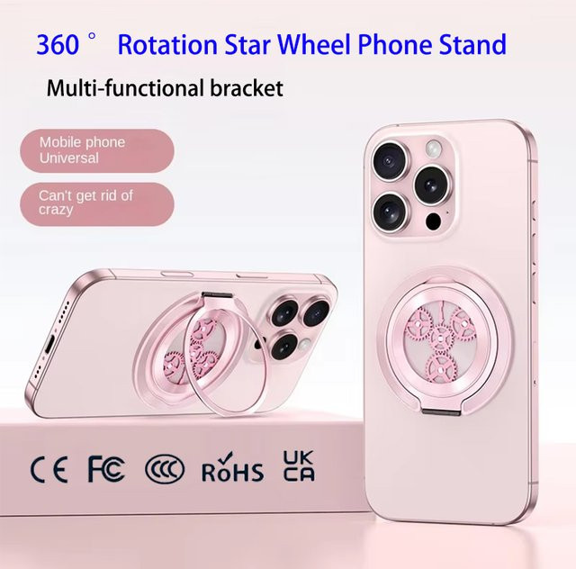 Universeller magnetischer Handyhalter mit verstellbaren Winkeln, kompatibel mit MagSafe, für iPhone, Samsung, Xiaomi, Vivo und OPPO, in Grau oder Pink - Bild 1