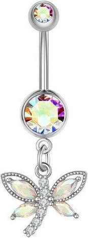 Bauchnabelring Edelstahl, Gold, Biene, Zirkonia, Kristall, Damen - Bild 1