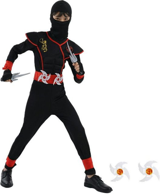 Ninja-Kostüm für Kinder, Schwarz-Blau, mit Maske - Bild 1