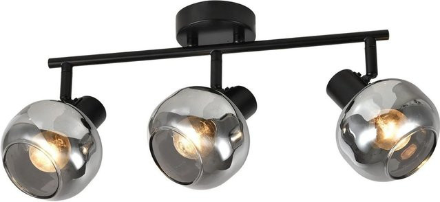 NETTLIFE Deckenstrahler aus Metall und Glas in Schwarz, dimmbar und verstellbar, B/T/H: 40,0 x 25,0 x 16,0 cm - Bild 1
