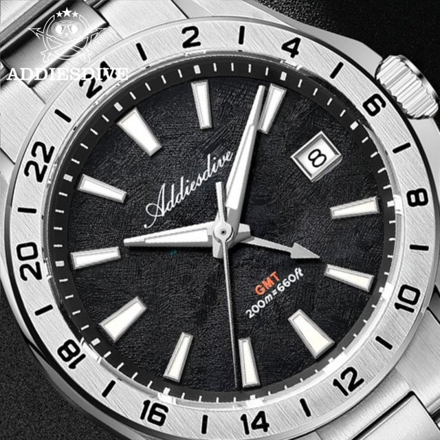 ADDIESDIVE Armbanduhr Edelstahl, Quarz, Schwarz, Herren, 20 ATM, Saphirglas - Bild 1