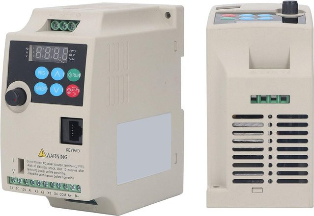 Koogeelife Frequenzumrichter Wechselrichter mit LED Digitalanzeige, 0,4 kW, 1 Eingang 3 Ausgang, 220-220 V, RS 485, Weiß - Bild 1