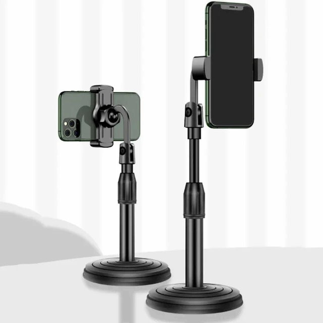 Verstellbarer Desktop-Telefonhalter für Smartphones und Live-Übertragungen in Schwarz - Bild 1