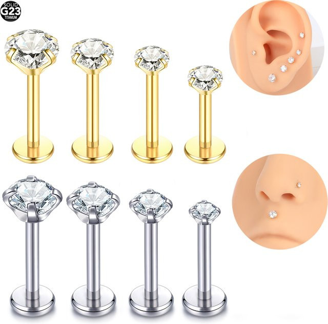 SWANJO Ohrstecker Titan, Zirkonia, Silber, Unisex - Bild 1