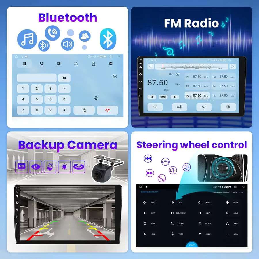 KUNFINE Android Autoradio für Lexus CT200h 2011-2017 mit GPS, Carplay und Android Auto, 2Din Octa-Core Stereoanlage mit IPS-Bildschirm, Schwarz - Bild 6