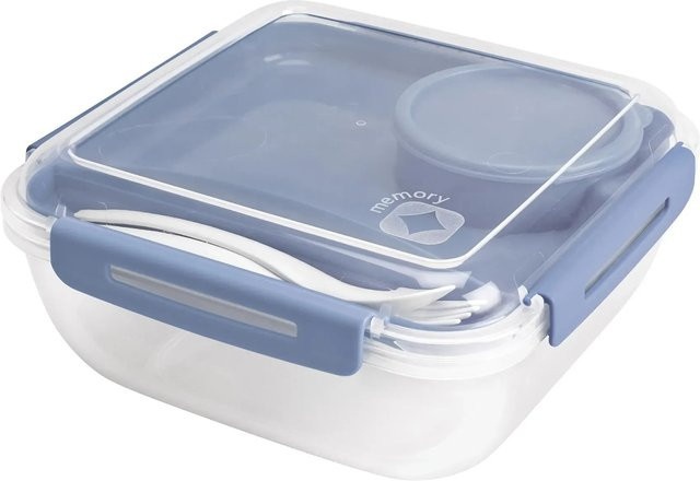 Rotho Salatbox Memory B3 in Transparent Horizonblau mit 1,7 l Füllmenge - Bild 1